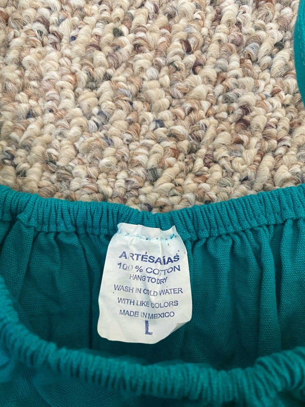 ๐ BOGO 100% Cotton Teal Embroidered Floral Smocked Tank Top ๐ - Picture 3 of 5